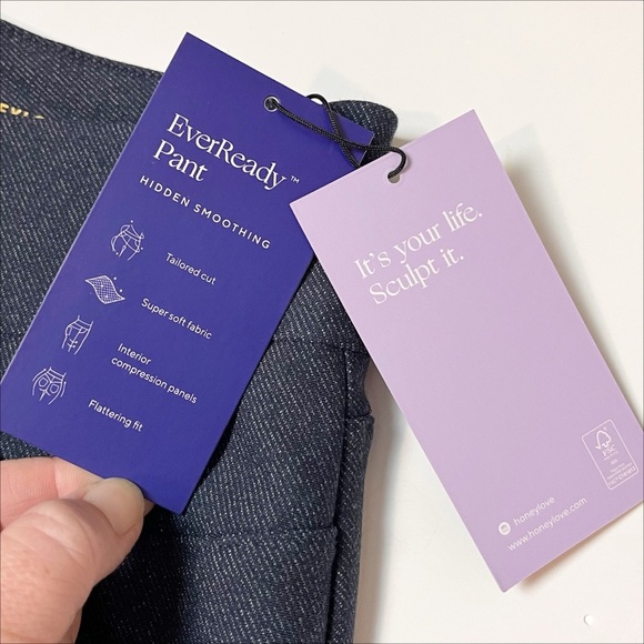 Honeylove NWT EverReady Pant Medium Stormy Blue casual pull-on pants slimming - Picture 7 of 14
